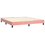 Rózsaszín bársony rugós és LED-es ágy matraccal 160x200 cm 5