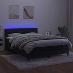 Fekete bársony rugós és LED-es ágy matraccal 140x190 cm 4