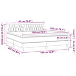 Sötétszürke bársony rugós és LED-es ágy matraccal 180x200 cm 8
