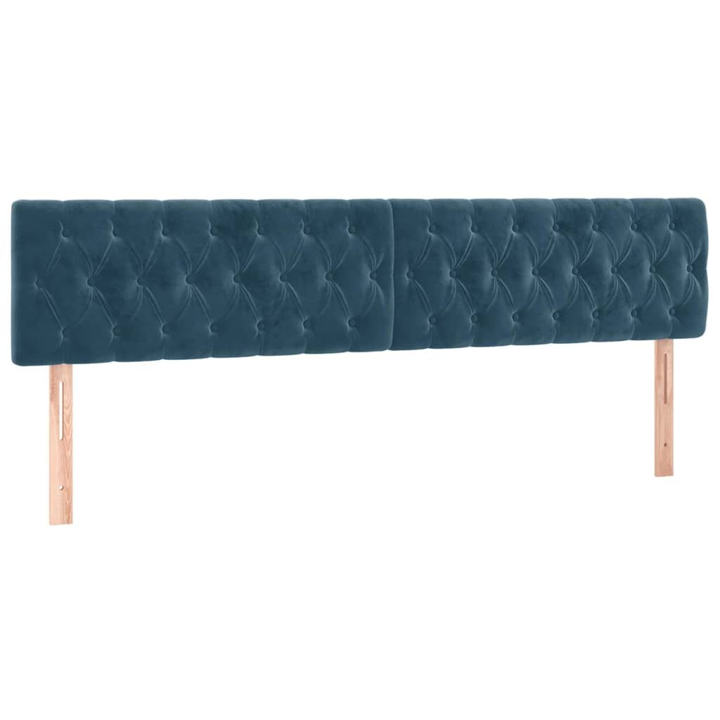 Sötétkék bársony rugós és LED-es ágy matraccal 180x200 cm 7