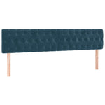 Sötétkék bársony rugós és LED-es ágy matraccal 200x200 cm 7