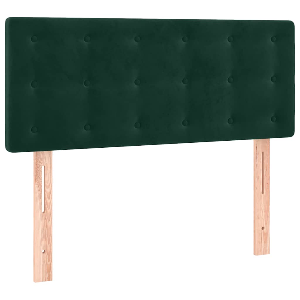 Sötétzöld bársony rugós és LED-es ágy matraccal 90x190 cm 7