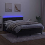 Fekete bársony rugós és LED-es ágy matraccal 140x190 cm 4