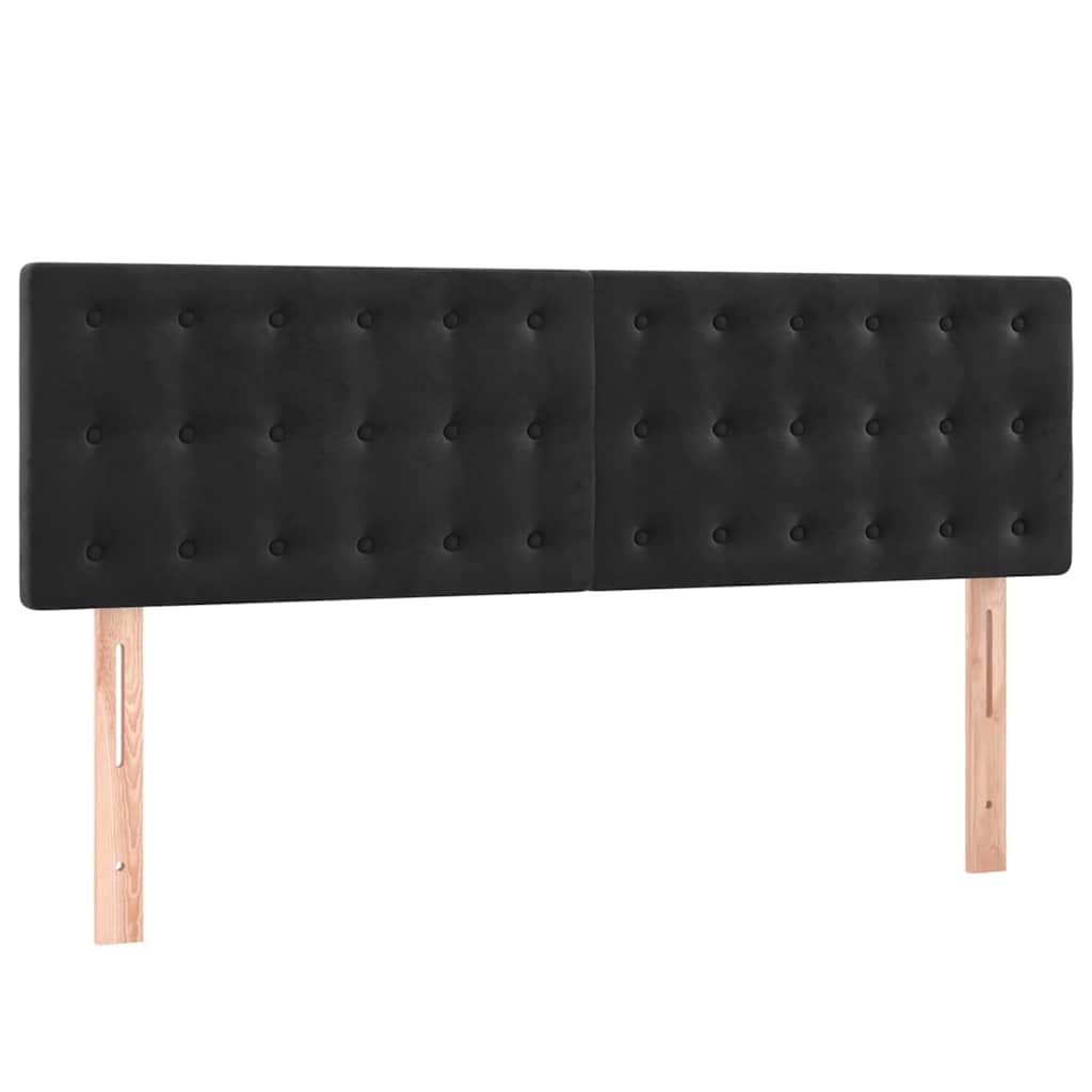 Fekete bársony rugós és LED-es ágy matraccal 140x190 cm 7