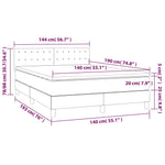 Fekete bársony rugós és LED-es ágy matraccal 140x190 cm 9