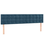 Sötétkék bársony rugós és LED-es ágy matraccal 160x200 cm 7