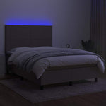 Tópszínű szövet rugós és LED-es ágy matraccal 140x200 cm 4