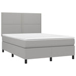 Sötétszürke szövet rugós és LED-es ágy matraccal 140x190 cm 3