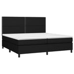 Fekete szövet rugós és LED-es ágy matraccal 200x200 cm 3