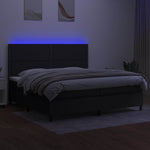 Fekete szövet rugós és LED-es ágy matraccal 200x200 cm 4