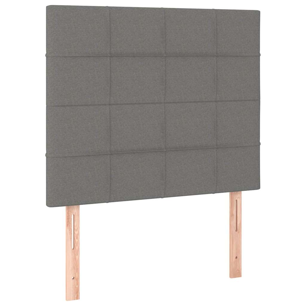 Sötétszürke szövet rugós és LED-es ágy matraccal 90x190 cm 7