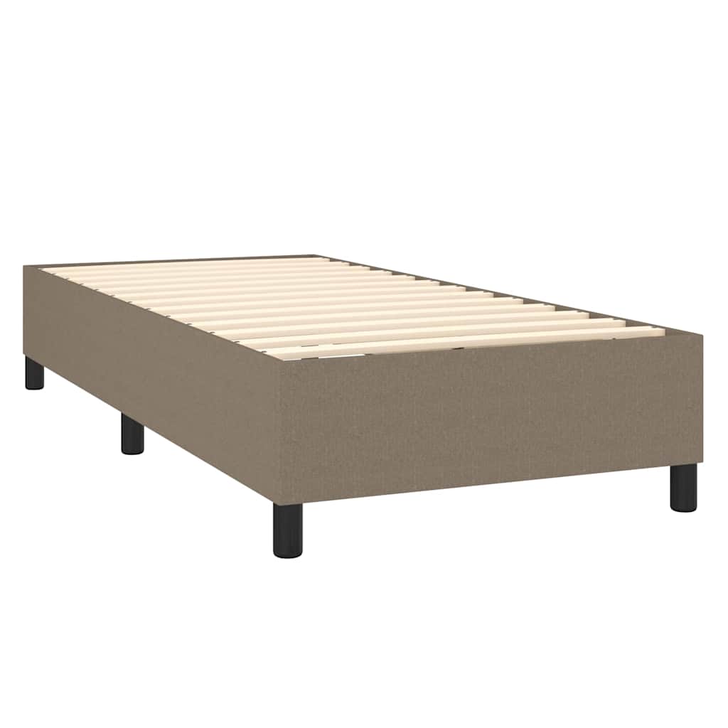 Tópszínű szövet rugós és LED-es ágy matraccal 90x200 cm 5