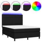 Fekete szövet rugós és LED-es ágy matraccal 140x190 cm 2