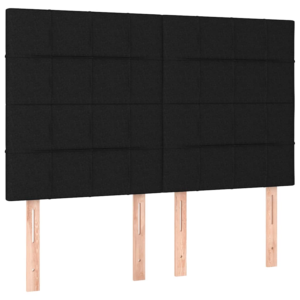 Fekete szövet rugós és LED-es ágy matraccal 140x190 cm 7