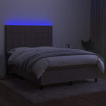 Tópszínű szövet rugós és LED-es ágy matraccal 140x190cm 4
