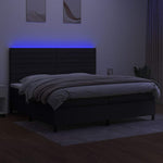 Fekete szövet rugós és LED-es ágy matraccal 200x200 cm 4