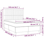 Krémszínű szövet rugós és LED-es ágy matraccal 140x200 cm 8