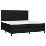 Fekete szövet rugós és LED-es ágy matraccal 200x200 cm 3