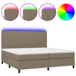 Tópszínű szövet rugós és LED-es ágy matraccal 200 x 200 cm 2