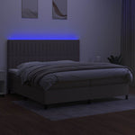 Tópszínű szövet rugós és LED-es ágy matraccal 200 x 200 cm 4