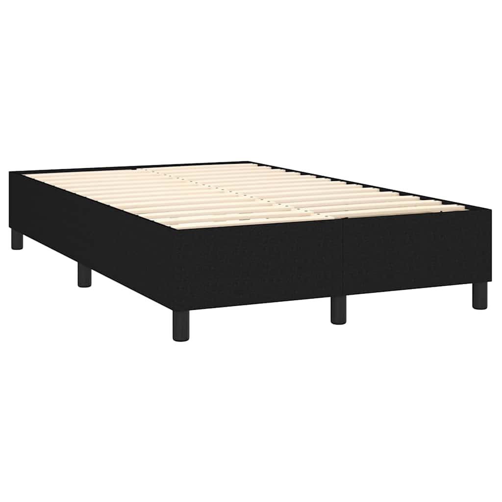 Fekete szövet rugós és LED-es ágy matraccal 120 x 200 cm 5