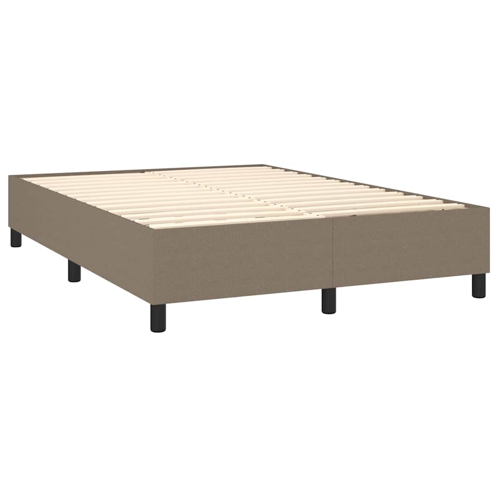 Tópszínű szövet rugós és LED-es ágy matraccal 140x190cm 5