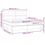Barna szövet rugós és LED-es ágy matraccal 200x200 cm 8