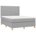 Sötétszürke szövet rugós és LED-es ágy matraccal 140x190 cm 3