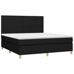 Fekete szövet rugós és LED-es ágy matraccal 180 x 200 cm 3