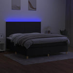Fekete szövet rugós és LED-es ágy matraccal 180 x 200 cm 4