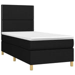 Fekete szövet rugós és LED-es ágy matraccal 90x190 cm 3