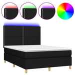Fekete szövet rugós és LED-es ágy matraccal 140x200 cm 2