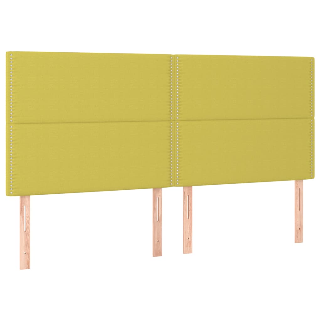 Zöld szövet rugós és LED-es ágy matraccal 180 x 200 cm 7