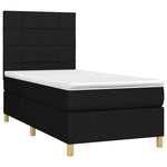Fekete szövet rugós és LED-es ágy matraccal 90x190 cm 3