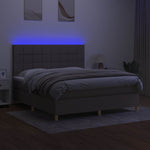 Tópszínű szövet rugós és LED-es ágy matraccal 160x200 cm 4