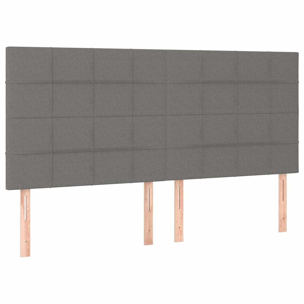 Sötétszürke szövet rugós és LED-es ágy matraccal 180 x 200 cm 7