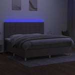 Tópszínű szövet rugós és LED-es ágy matraccal 200 x 200 cm 4