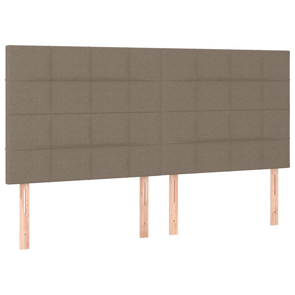 Tópszínű szövet rugós és LED-es ágy matraccal 200 x 200 cm 7