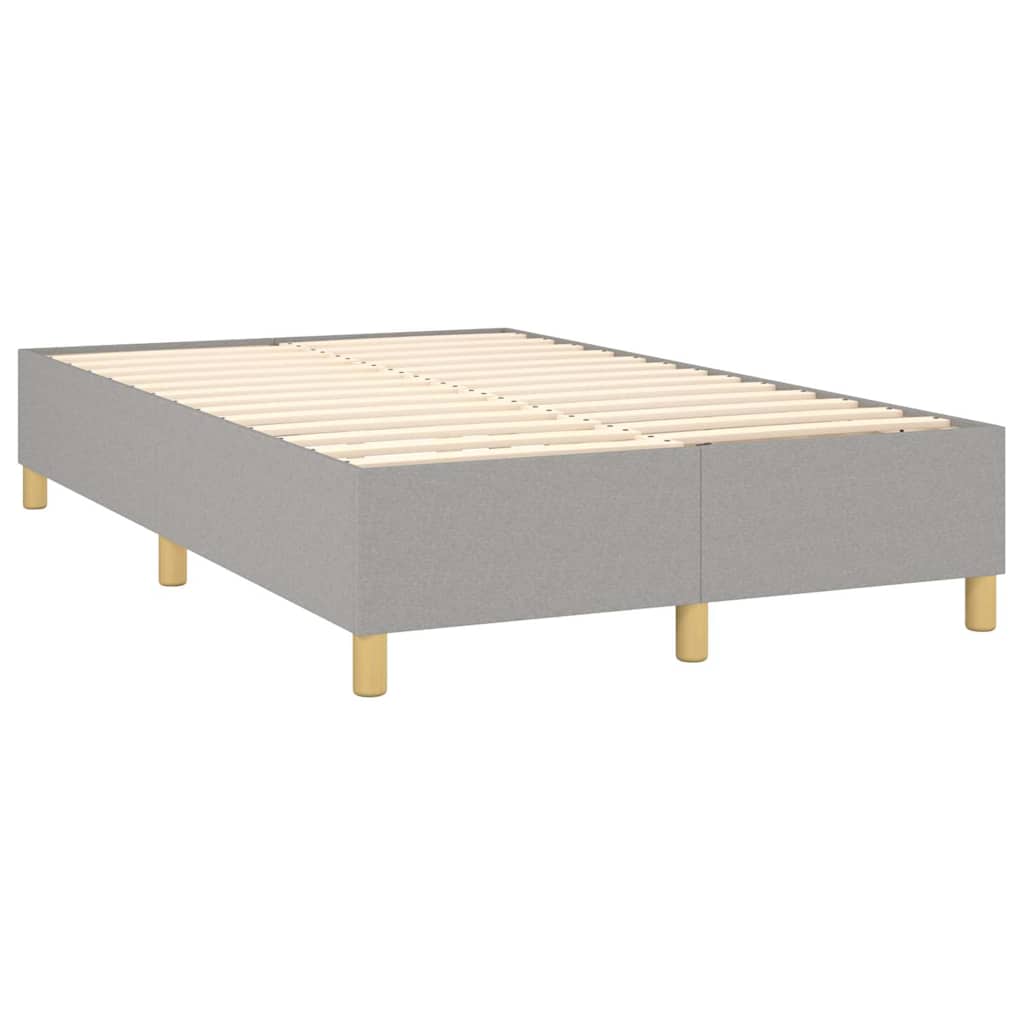 Világosszürke szövet rugós és LED-es ágy matraccal 120 x 200 cm 5