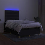 Fekete szövet rugós és LED-es ágy matraccal 120 x 200 cm 4