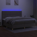 Tópszínű szövet rugós és LED-es ágy matraccal 200 x 200 cm 4