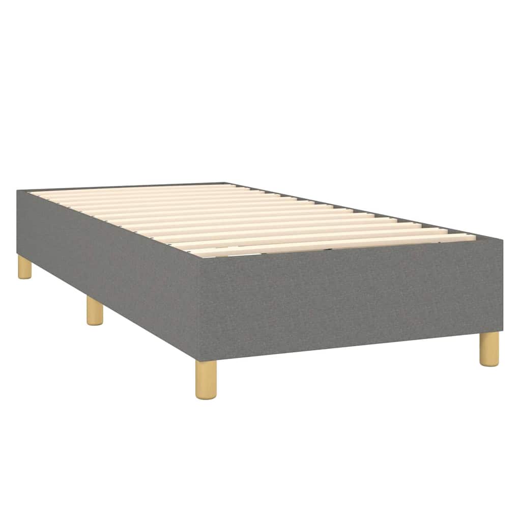 Sötétszürke szövet rugós és LED-es ágy matraccal 90x200 cm 5