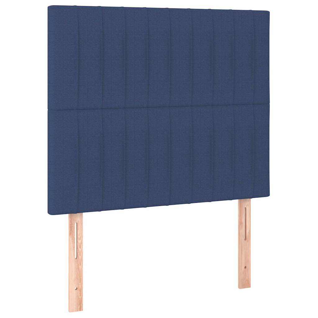 Kék szövet rugós és LED-es ágy matraccal 100x200 cm 7