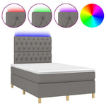 Sötétszürke szövet rugós és LED-es ágy matraccal 120 x 200 cm 2