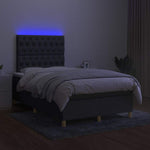 Sötétszürke szövet rugós és LED-es ágy matraccal 120 x 200 cm 4