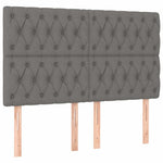 Sötétszürke szövet rugós és LED-es ágy matraccal 140x190 cm 7