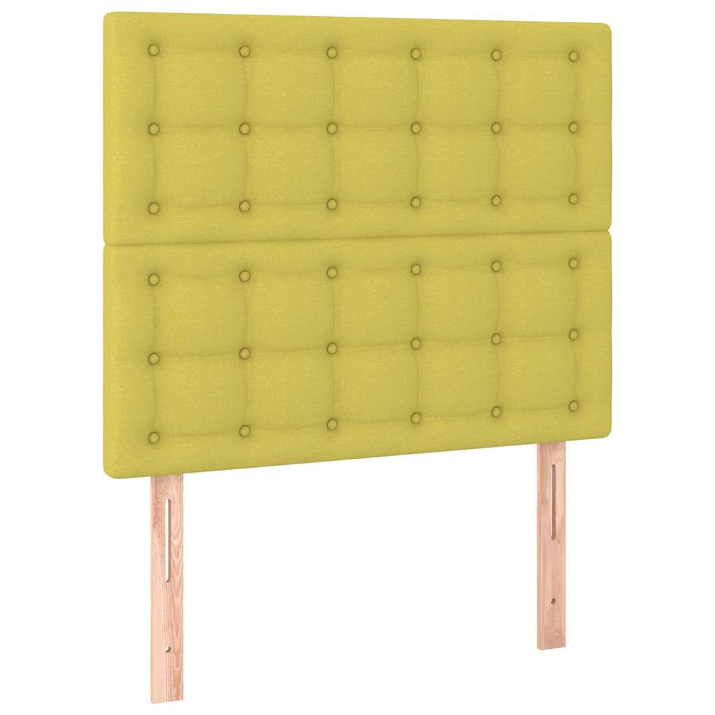 Zöld szövet rugós és LED-es ágy matraccal 100x200 cm 7