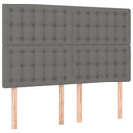 Sötétszürke szövet rugós és LED-es ágy matraccal 140x190 cm 7
