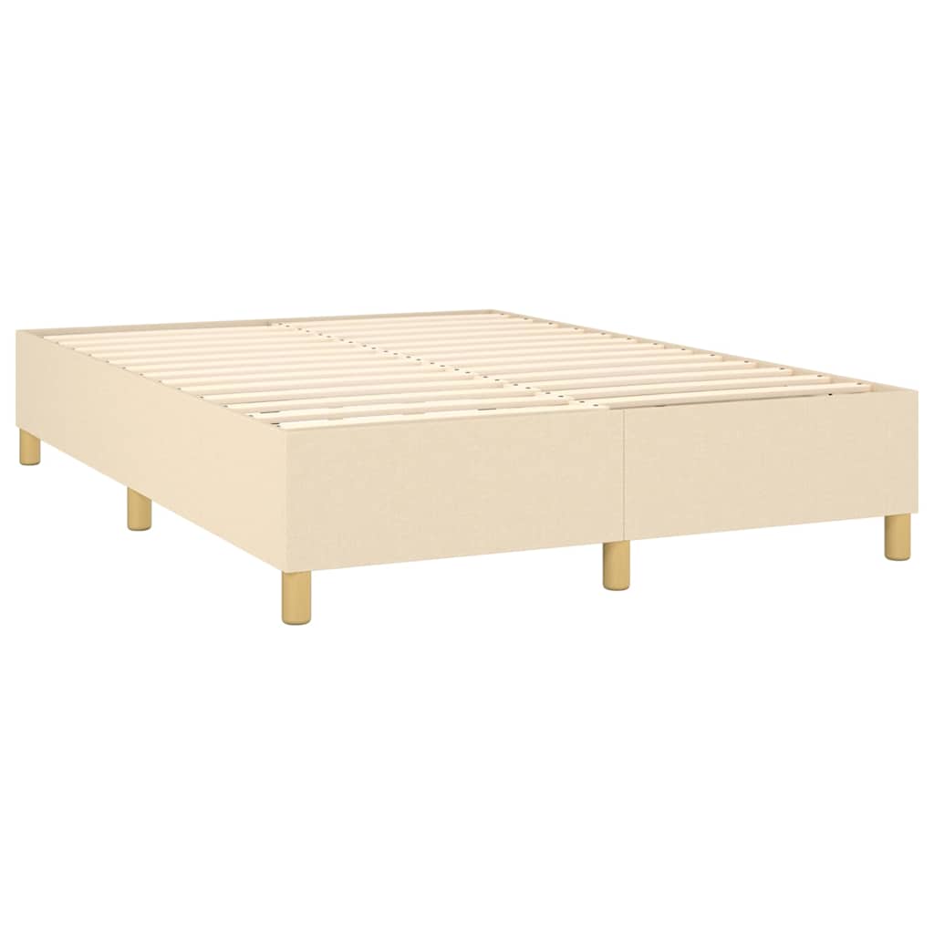 Krémszínű szövet rugós és LED-es ágy matraccal 140x190cm 5