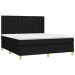 Fekete szövet rugós és LED-es ágy matraccal 180 x 200 cm 3